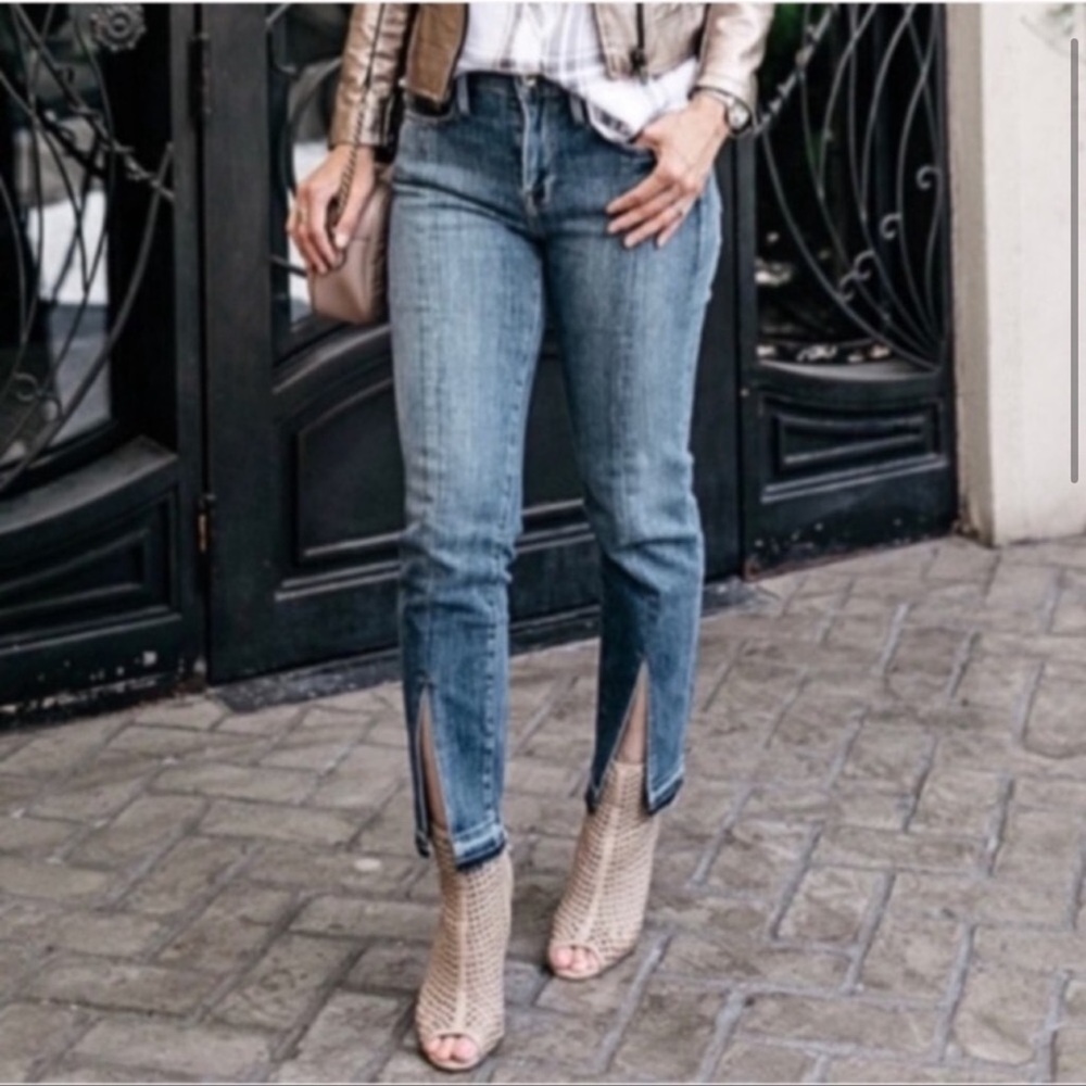 Frame Denim Le Nouveau Straight Leg Cropped Split Hem Jeans 29
